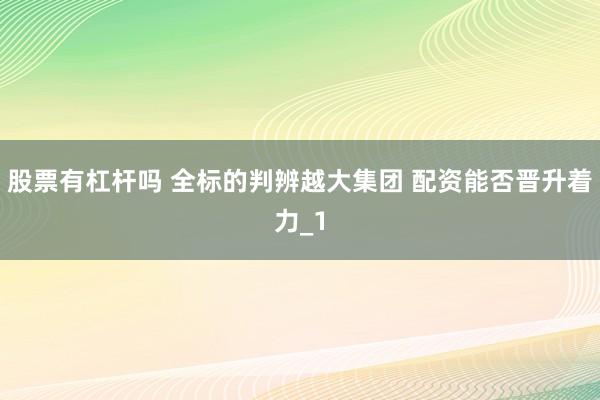 股票有杠杆吗 全标的判辨越大集团 配资能否晋升着力_1