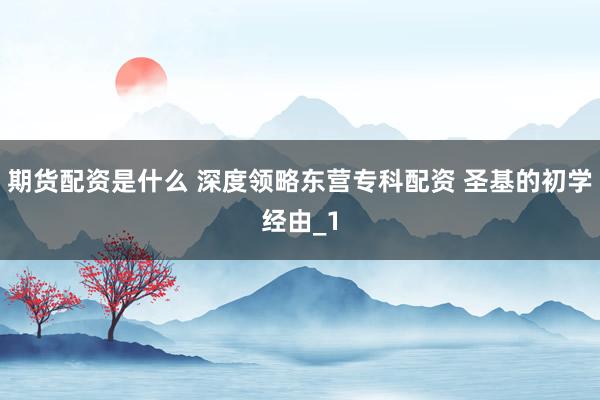 期货配资是什么 深度领略东营专科配资 圣基的初学经由_1